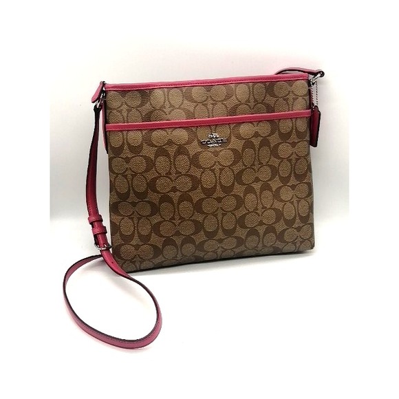 Coach Handbags - Coach Crossbody Womens Brown L Leather Shoulder Bag Adjustable Strap Zip Pockets